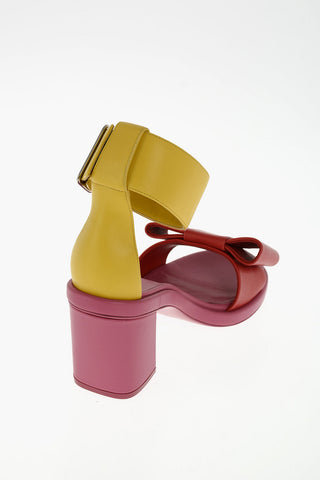 9cm leather Ankle-strap sandals with bow