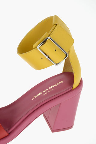 9cm leather Ankle-strap sandals with bow