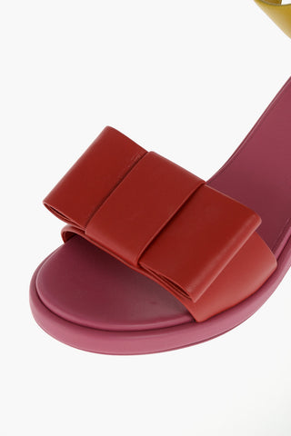 9cm leather Ankle-strap sandals with bow