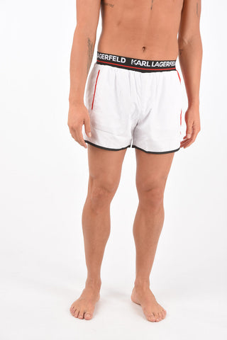logoed waist band swim shorts