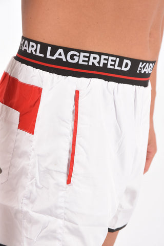 logoed waist band swim shorts
