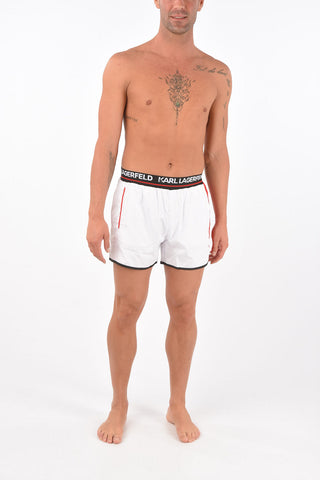 logoed waist band swim shorts