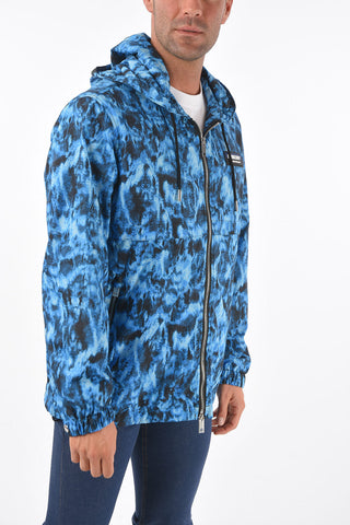 Front Zipped Hooded Nylon Windbreaker