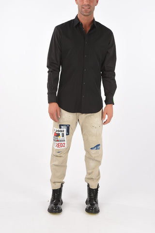 classic collar shirt with snap buttons