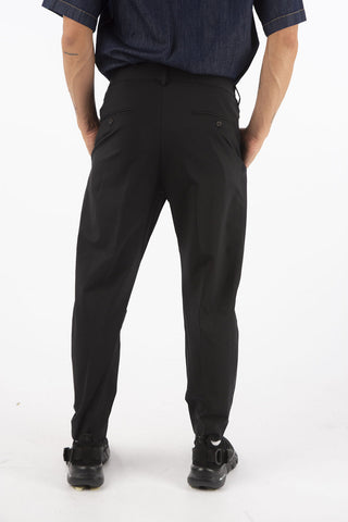 virgin wool stretch pants with perforated side band