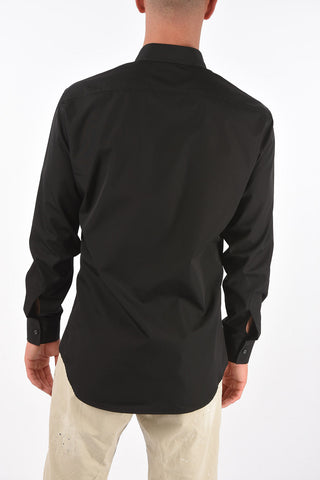 camicia in popeline collo italiano con taschino