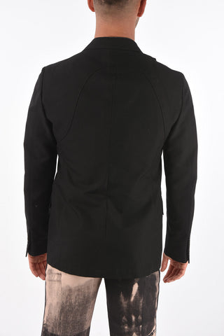 Single-breasted Denim Blazer with Strap