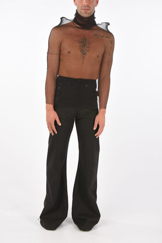 MM10 ribbed turtle-neck sheer top
