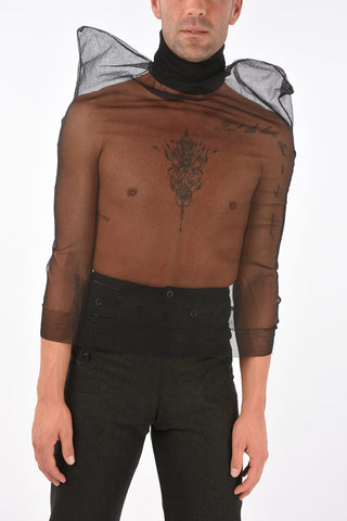 MM10 turtleneck sheer top
