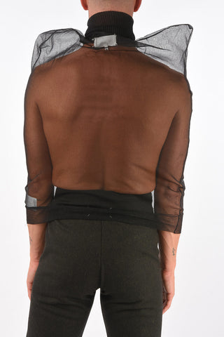MM10 turtleneck sheer top
