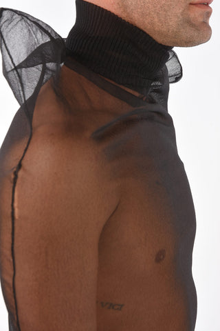 MM10 turtleneck sheer top