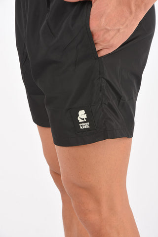 drawstring waist swim shorts