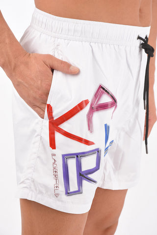 printed logo NEON KARL swim shorts