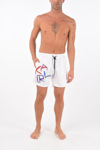 printed logo NEON KARL swim shorts