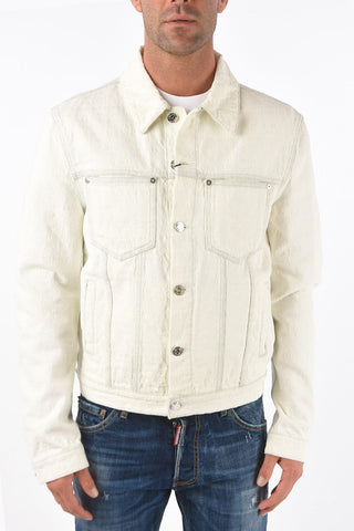 Giubbotto Sahariano in Denim Jacquard Monogram