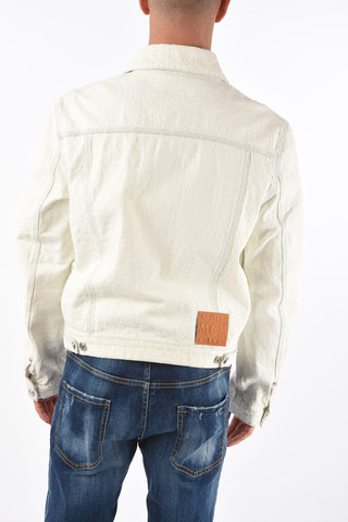 Giubbotto Sahariano in Denim Jacquard Monogram