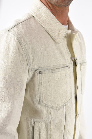 Giubbotto Sahariano in Denim Jacquard Monogram