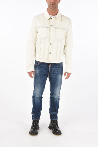 Giubbotto Sahariano in Denim Jacquard Monogram