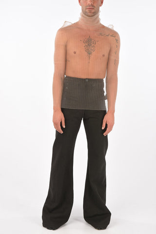 MM10 ribbed turtle-neck sheer top