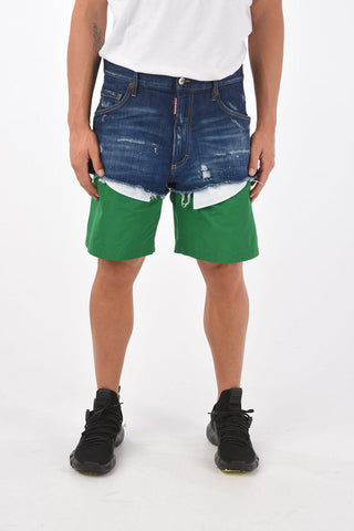shorts in doppio tessuto