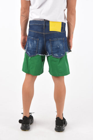 shorts in doppio tessuto