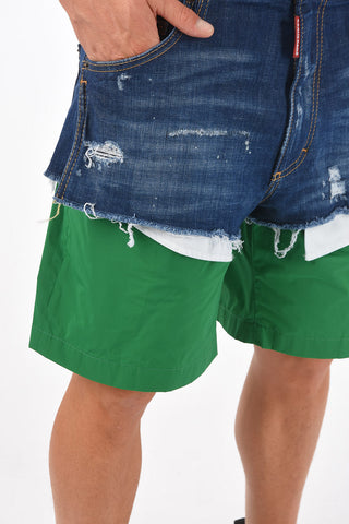 shorts in doppio tessuto