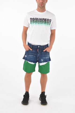 shorts in doppio tessuto
