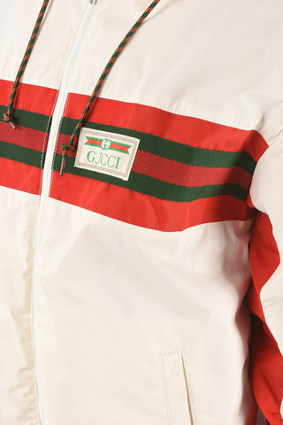 Removable Hood Contrasting Band Windbreaker