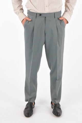 Single-pleated 5 Pocket Twill Wool Blend Pants