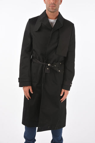 Trench Monopetto in Cotone con Cintura