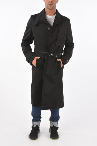 Trench Monopetto in Cotone con Cintura