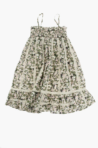 printed dress with lace details