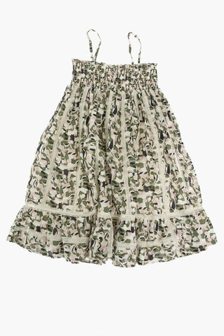 printed dress with lace details