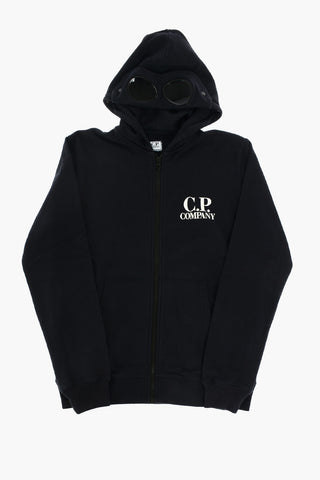 hooded goggles sweatshirt with zip closure