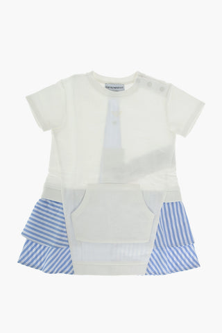 EMPORIO crew-neck dress with striped details and maxi patch pocket