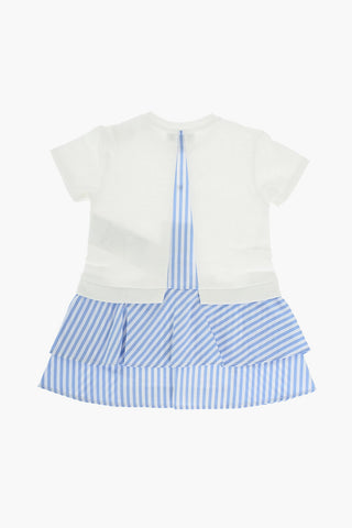 EMPORIO crew-neck dress with striped details and maxi patch pocket