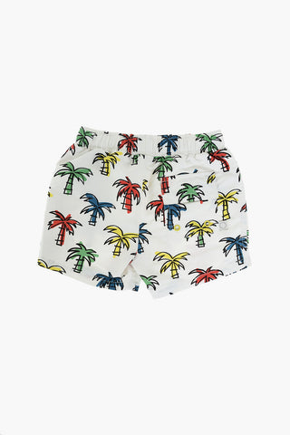 palm tree printed 3 pockets swim shorts