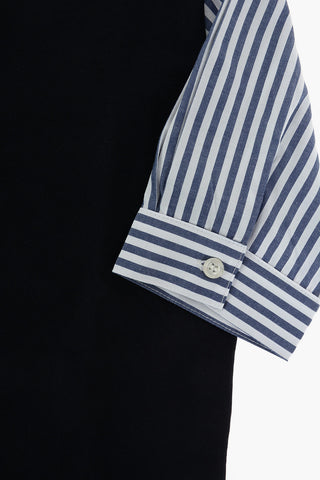 pinstriped sleeve crew-neck t-shirt
