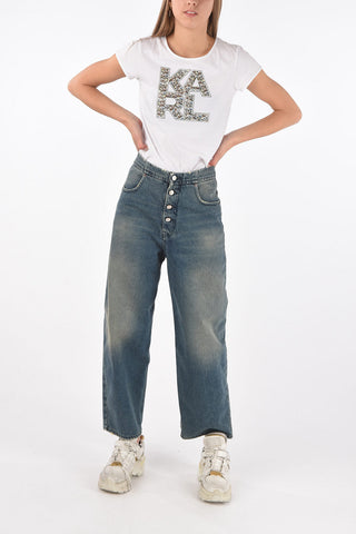 MM6 high-rise waist wide jeans
