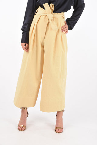 Pantaloni in Cotone Giapponese a 2 Pinces con Cintura