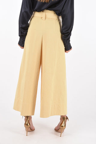 Pantaloni in Cotone Giapponese a 2 Pinces con Cintura