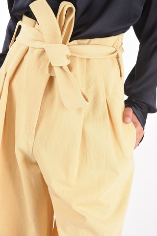Pantaloni in Cotone Giapponese a 2 Pinces con Cintura