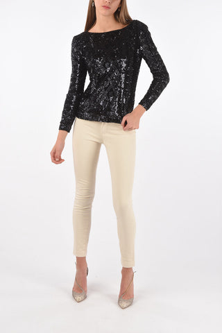 Crew Neck CESENA All-Over Sequined T-Shirt
