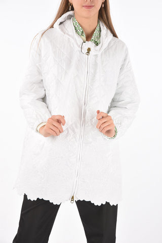 Embroidered Hooded Quilted Jacket