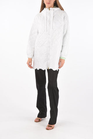 Embroidered Hooded Quilted Jacket