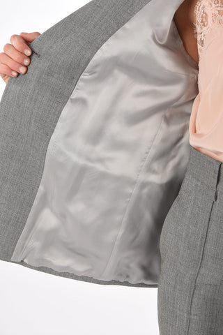 Blazer Doppiopetto in Lana Twill con Rever a Lancia