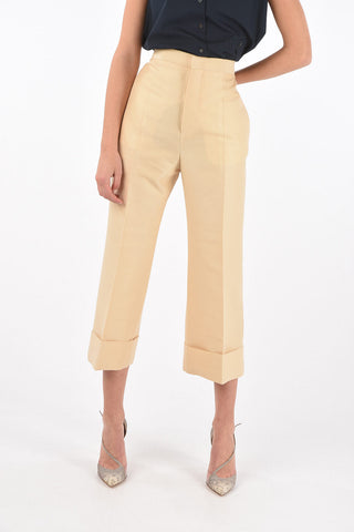4 Pocket Hidden Fastening Cotton Blend Pants
