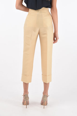 4 Pocket Hidden Fastening Cotton Blend Pants