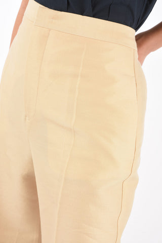 4 Pocket Hidden Fastening Cotton Blend Pants