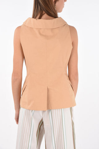 Single-breasted Peak Lapel Vest with Back Split